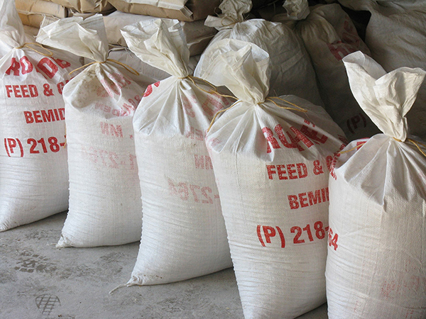 big bags of animal feed